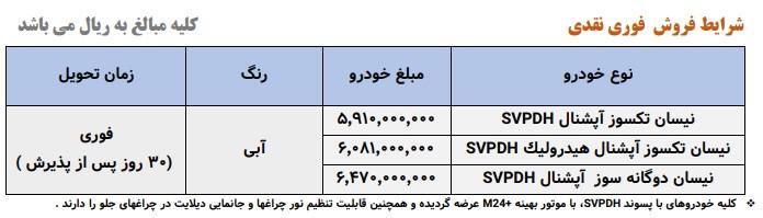 طرح فروش نقدی و اقساطی نیسان زامیاد