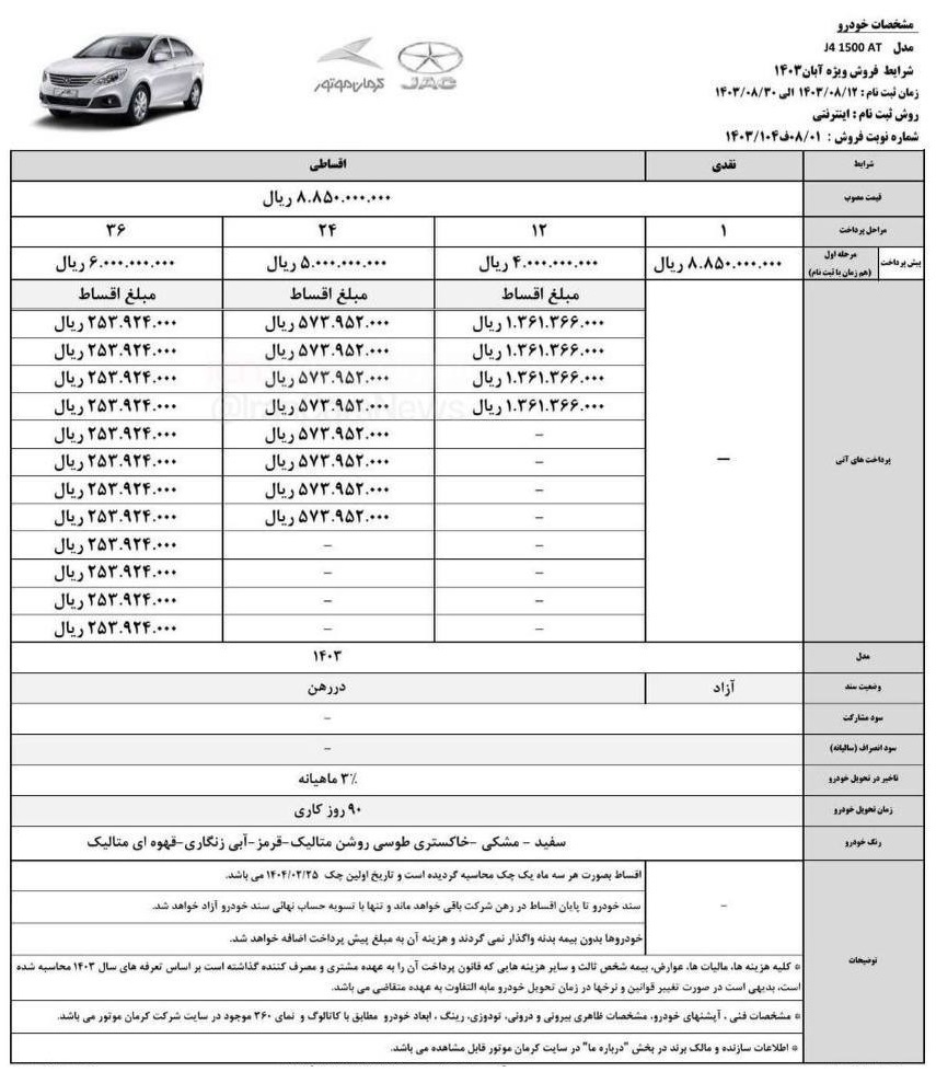 فروش قسطی کرمان موتور