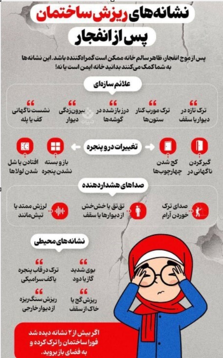 نشانه‌های ریزش ساختمان پس از انفجار که باید بدانید