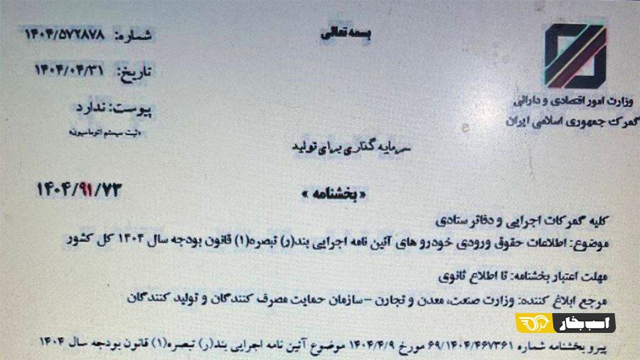 خبر خوش برای صاحبان خودروهای وارداتی