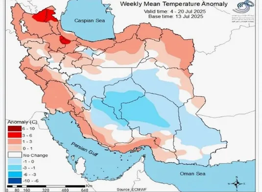 پیش&zwnj;بینی دمای هوا تا ۲ شهریور؛ تابستان داغ&zwnj;تر از نرمال در راه است