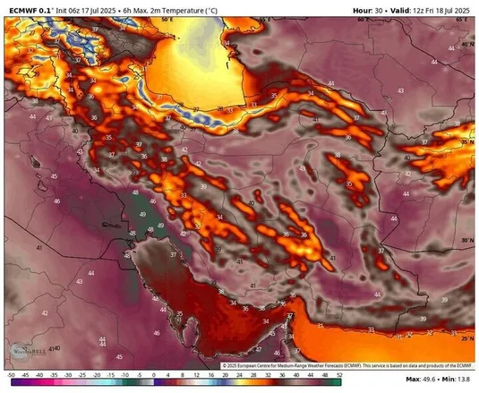 رکورد گرمای هوا در ایران؛ موج جدید گرما از امروز وارد کشور می&zwnj;شود