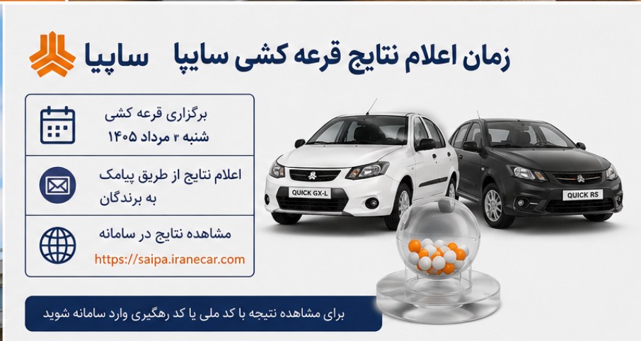 زمان اعلام نتایج قرعه کشی سایپا
