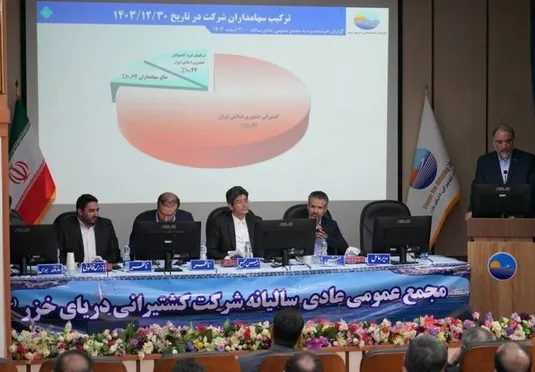 افزایش عملکرد و درآمد کشتیرانی دریای خزر در سال ۱۴۰۳/تقسیم سود ۳۶۰ ریالی به ازاء هر سهم