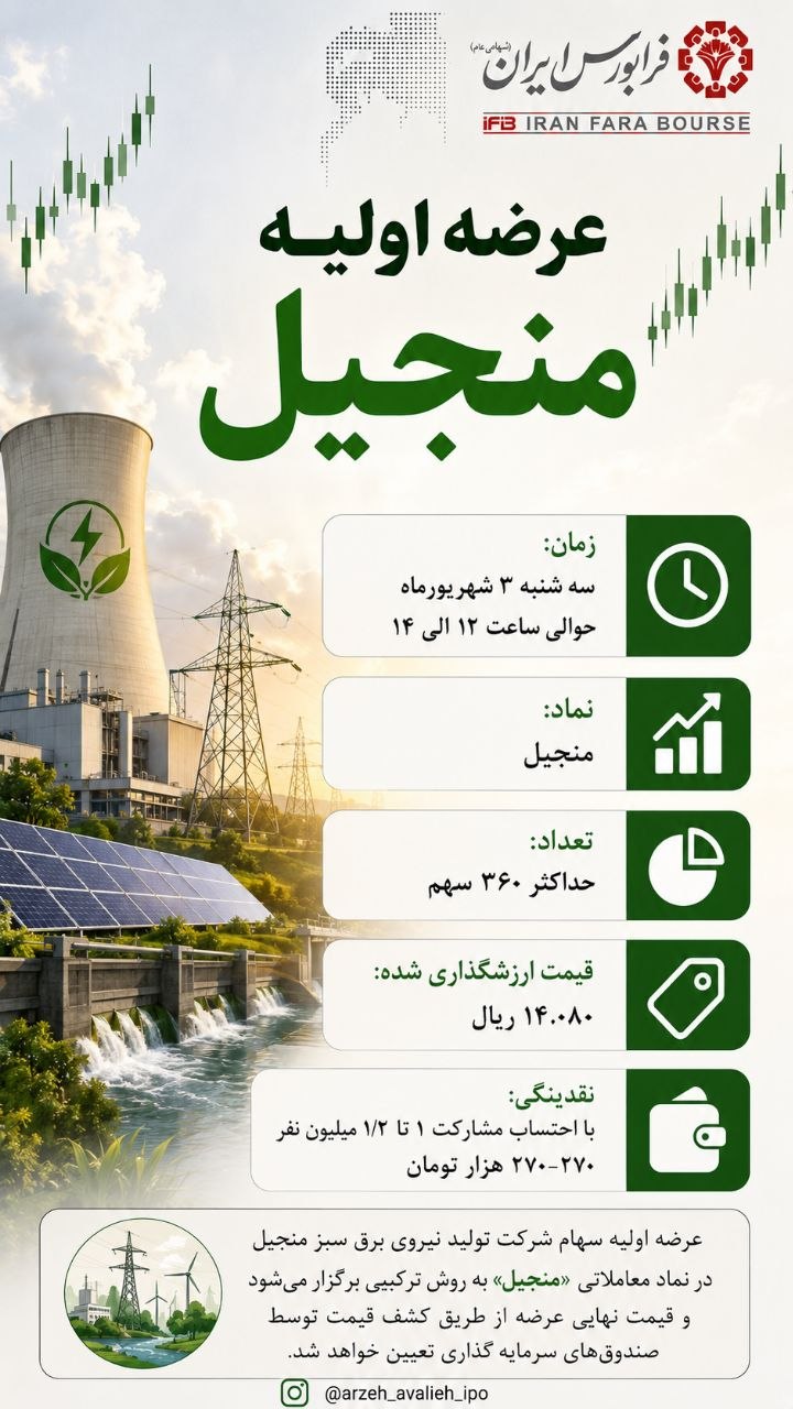 زمان عرضه اولیه «منجیل» در فرابورس+ قیمت و جزییات کامل عرضه اولیه منجیل