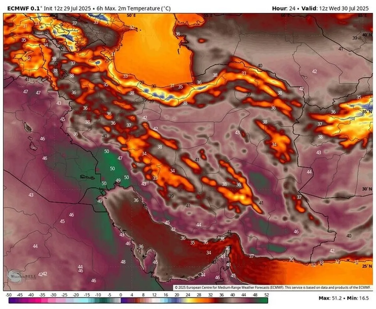 هشدار هواشناسی؛ تداوم شدت گرمای بی‌سابقه تا ۵ روز آینده در اکثر نقاط